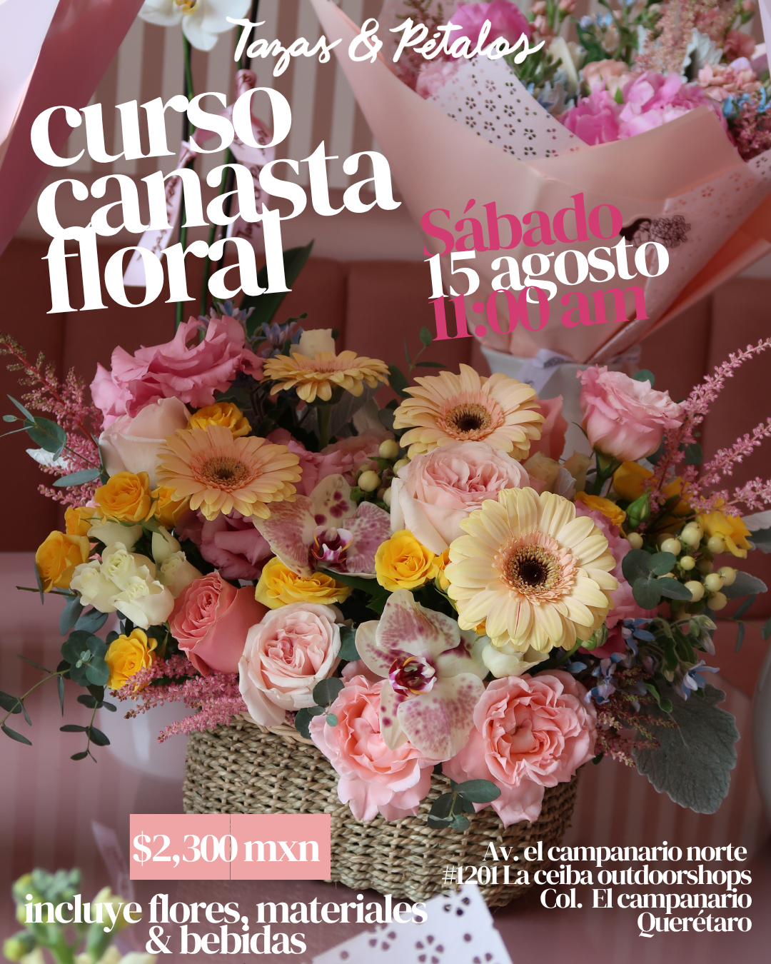 Curso Canasta Floral 15 agosto 2026